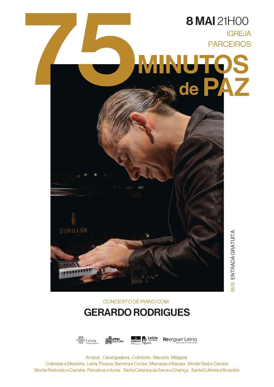 "75 Minutos de Paz” leva concertos solidários às freguesias do concelho de Leiria