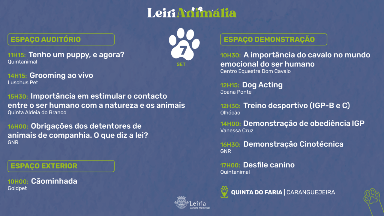 Programação dia 7 - DOMINGO